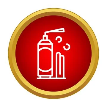 Fire extinguisher spraying foam for emergency protection icon Stock Illustration