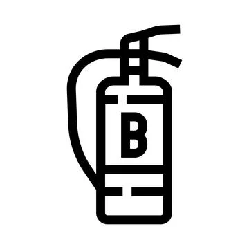 Fire extinguisher type b outline symbol Stock Illustration