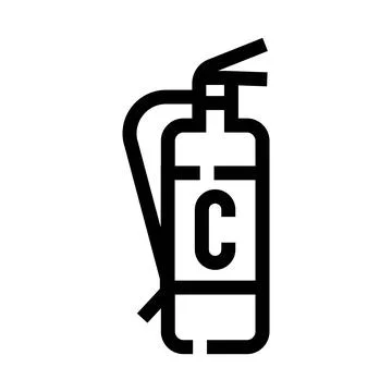 Fire extinguisher type c icon indicating electrical safety Stock Illustration