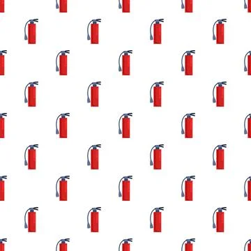 Fire extinguisher uniform pattern for safety background 库存插图