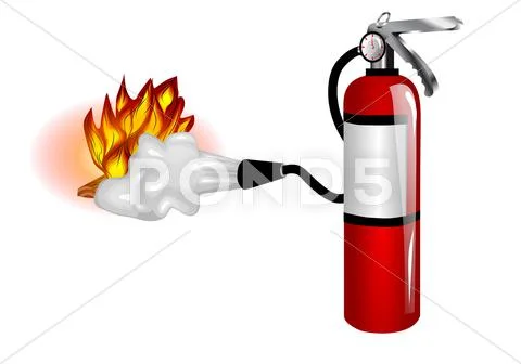 Fire extinguisher use Stock Illustration
