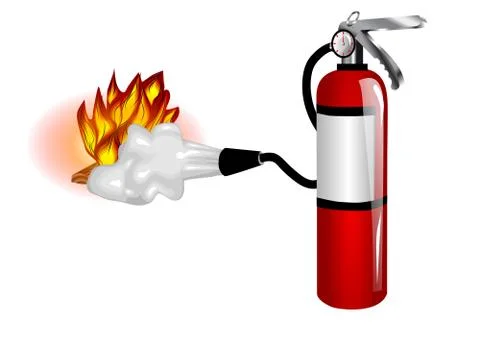 Fire extinguisher use Stock Illustration
