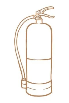 Fire extinguisher Vector illustration - Hand drawn - Out line Stock Illustration