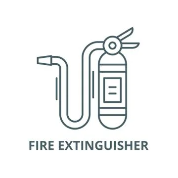 Fire extinguisher vector line icon, linear concept, outline sign, symbol Stock Illustration