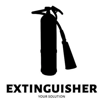 Fire extinguisher vector logo. Brand logo in the shape of a fire extinguisher Stock Illustration