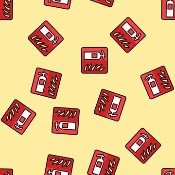 Fire extinguisher vector seamless pattern 스톡 일러스트