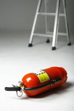 Fire Extinguisher on white background Stock Photos