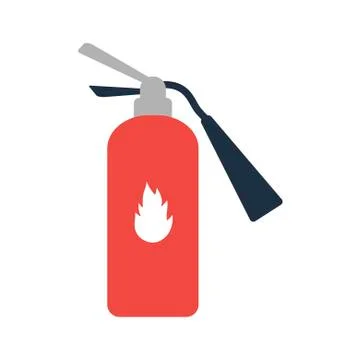 Fire extinguisher on white background. Vector illustration in trendy flat style Stock Illustration