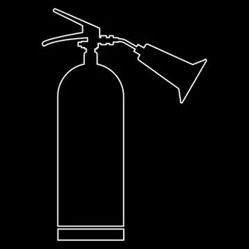 Fire extinguisher white color path  icon . Stock Illustration