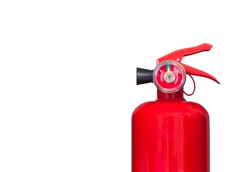 Fire extinguisher on white Foto stock