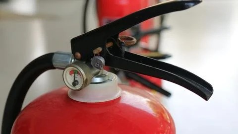 Fire extinguishers available in fire emergencies, Stock Photos