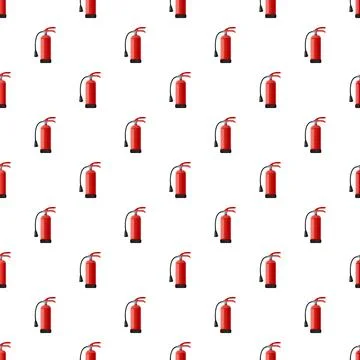 Fire extinguishers creating seamless safety protection pattern Stock Illustration