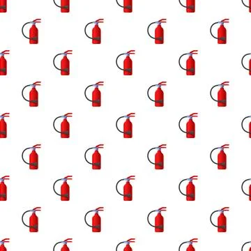 Fire extinguishers seamless pattern for emergency safety concept Stock Illustration