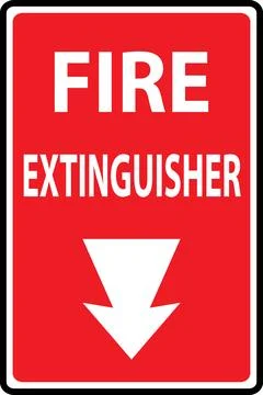 Fire extinguishers sign Stock Photos