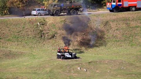 Fire extinguishing Foto stock