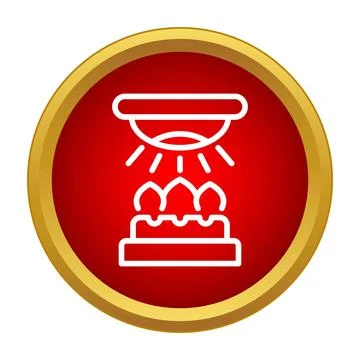 Fire extinguishing sprinkler system spraying water preventing fire Stock Illustration