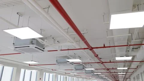 Fire extinguishing system details in the ceiling Stock-Fotos