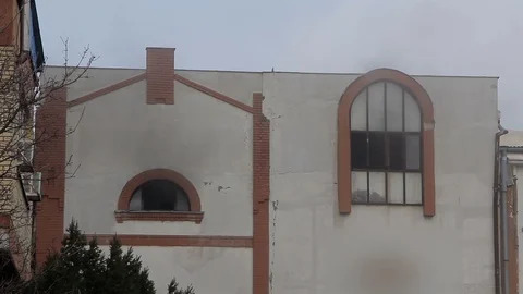 Fire at the factory Stock Footage 97714560