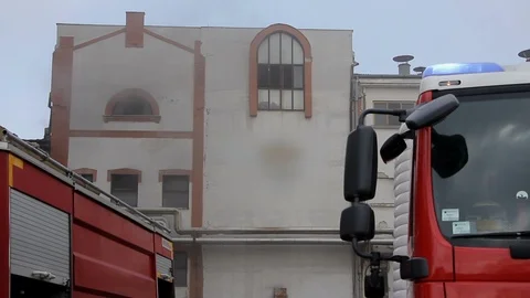 Fire at the factory Stock Footage 97715427