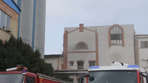 Fire at the factory Video stock 97715967