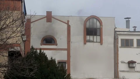 Fire in the factory Video stock 97724149