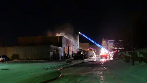 Fire in factory Stock Footage 103625429