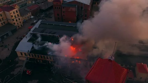 Fire in the factory Stock Footage 105853104