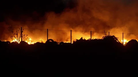 The fire at the farm Stockbeeldmateriaal 293231183