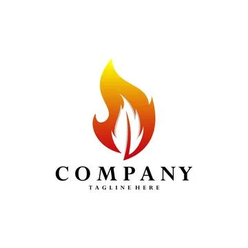 Fire feather logo design vector Illustrazione stock