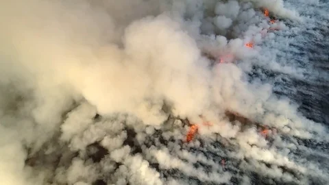 Fire in the field. Aerial view. UHD, 4K Stock Footage 78094205