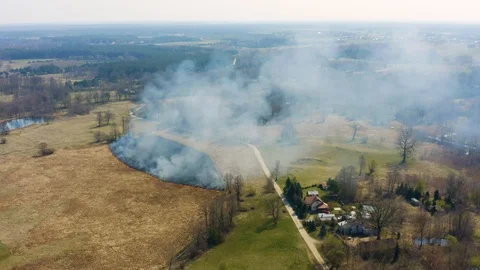 Fire on the fields Stock Footage 106107112