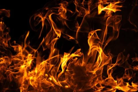 Fire fiery motion background. Fire hot glowing flames. Fire intense burning e Stock Photos