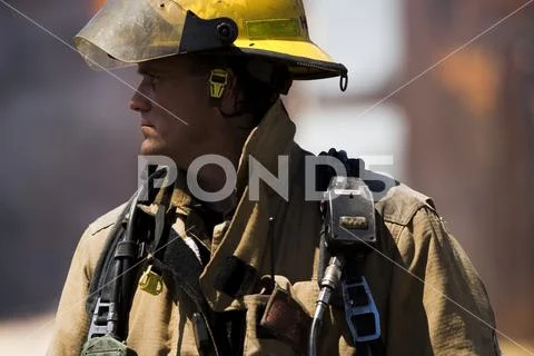 Fire Fighter Giving Instruction