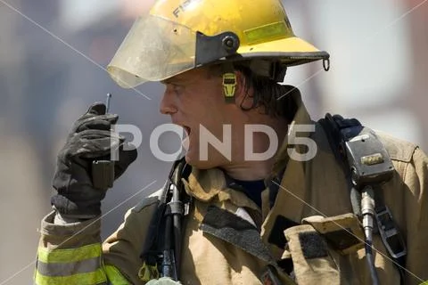 Fire Fighter Giving Instruction