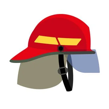 Fire fighter helmet icon, flat style Stock Illustration