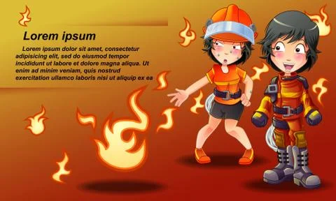 Fire fighter. Stock Illustration