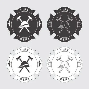 Fire fighter logo Stock Illustration