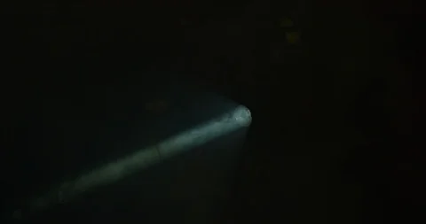 Fire Fighter walking in confined space - lights go off leaving only flashligh Stock Footage 108820577