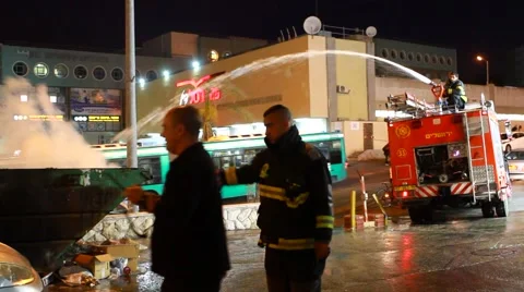 Fire fighter at work 스톡 동영상 40513682