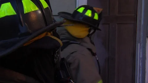 Fire fighters entery Video stock 70332799