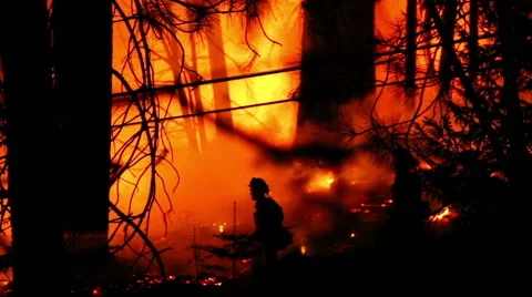Fire Fighters fight wildfire Stock Footage 41831870