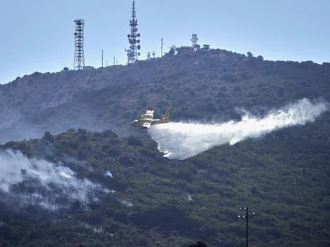 Fire fighters in the sky Stock Photos