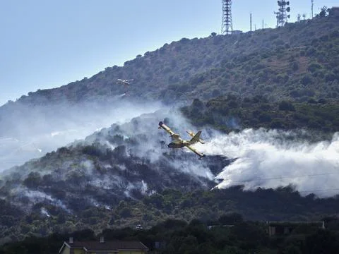 Fire fighters in the sky Stock Photos