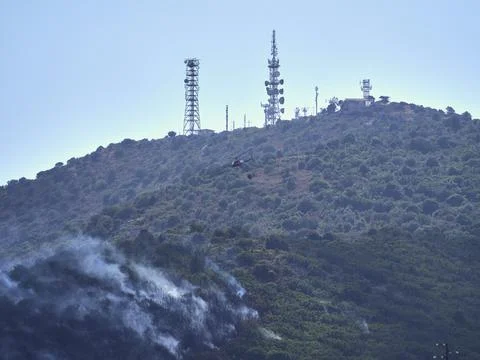 Fire fighters in the sky Stock Photos