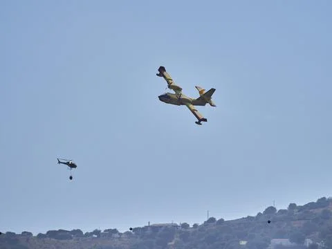 Fire fighters in the sky Stock Photos