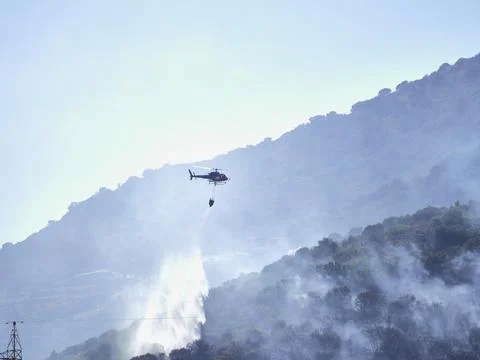 Fire fighters in the sky Stock Photos