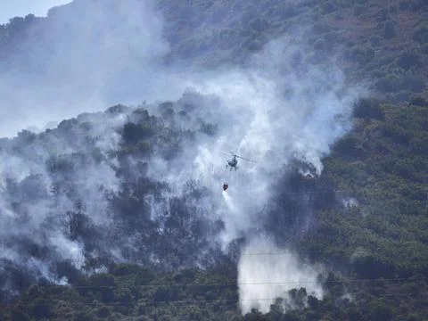 Fire fighters in the sky Foto stock