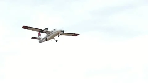 Fire fighting aircraft drops supplies to firemen P HD 1550 Stock Footage 11365225