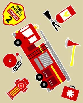 FIRE FIGHTING EQUIPMENT PATTERN Stock Illustration