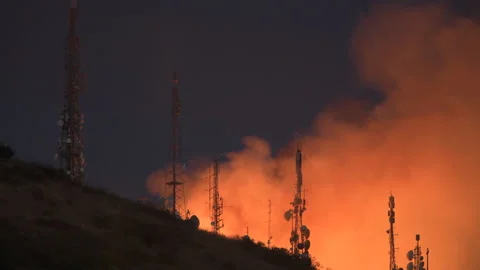..fire fighting helicopter intervention antennas 7 Stock Footage 149103217